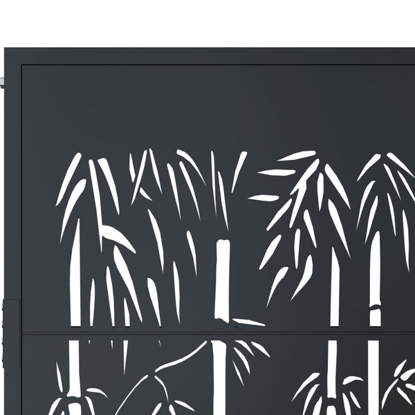 Gartentor Anthrazit 100x125 cm Stahl Bambus-Design