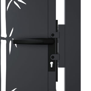 Gartentor Anthrazit 100x125 cm Stahl Bambus-Design