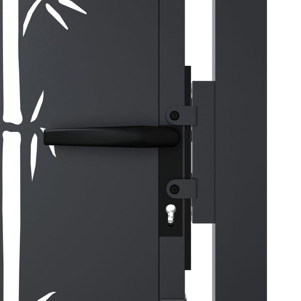 Gartentor Anthrazit 100x125 cm Stahl Bambus-Design