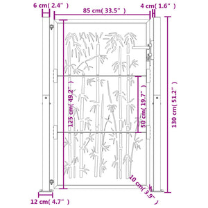 Gartentor Anthrazit 100x125 cm Stahl Bambus-Design