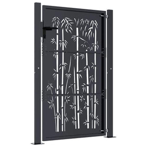 Gartentor Anthrazit 100x150 cm Stahl Bambus-Design