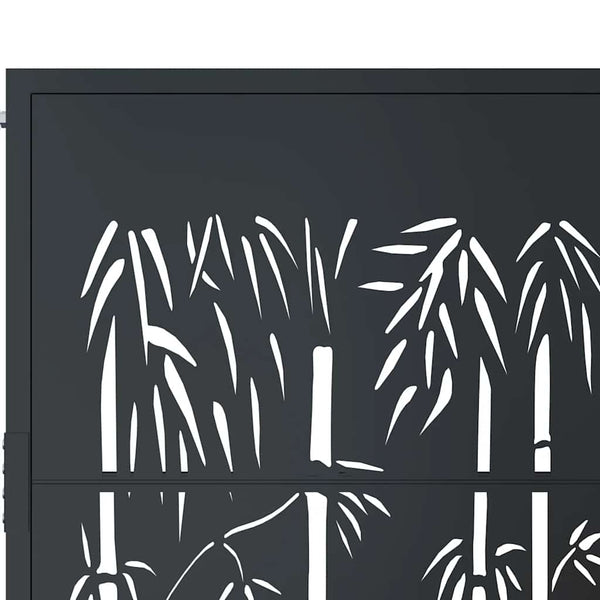 Gartentor Anthrazit 100x175 cm Stahl Bambus-Design