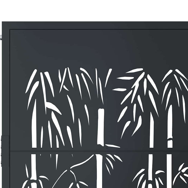 Gartentor Anthrazit 100x200 cm Stahl Bambus-Design
