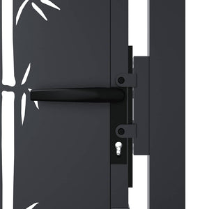 Gartentor Anthrazit 100x200 cm Stahl Bambus-Design