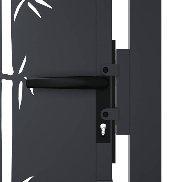 Gartentor Anthrazit 100x200 cm Stahl Bambus-Design
