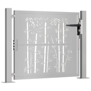 Gartentor 100x75 cm Cortenstahl Bambus-Design