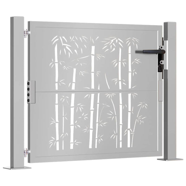 Gartentor 100x75 cm Cortenstahl Bambus-Design