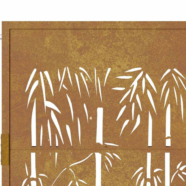 Gartentor 100x75 cm Cortenstahl Bambus-Design