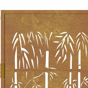 Gartentor 100x100 cm Cortenstahl Bambus-Design