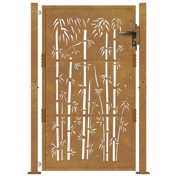 Gartentor 100x125 cm Cortenstahl Bambus-Design