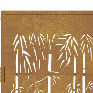 Gartentor 100x125 cm Cortenstahl Bambus-Design