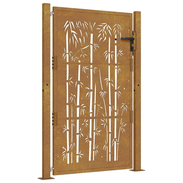 Gartentor 100x150 cm Cortenstahl Bambus-Design
