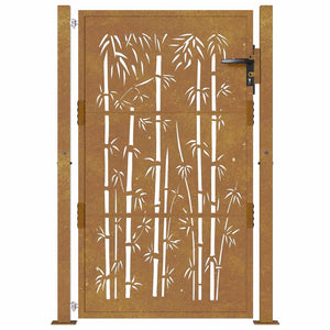 Gartentor 100x150 cm Cortenstahl Bambus-Design