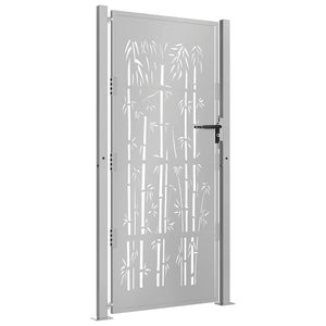 Gartentor 100x200 cm Cortenstahl Bambus-Design