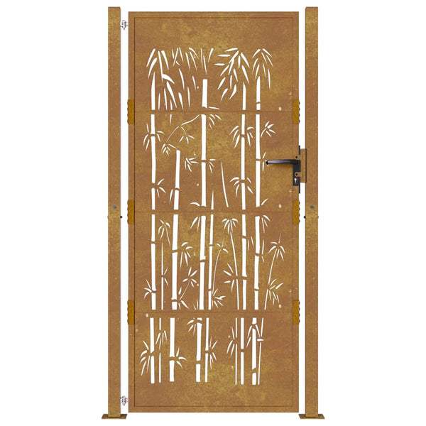 Gartentor 100x200 cm Cortenstahl Bambus-Design