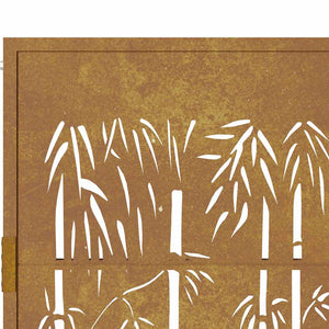 Gartentor 100x200 cm Cortenstahl Bambus-Design