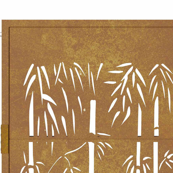 Gartentor 100x200 cm Cortenstahl Bambus-Design