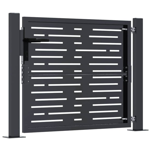 Gartentor Anthrazit 100x75 cm Stahl Quadratisches Design