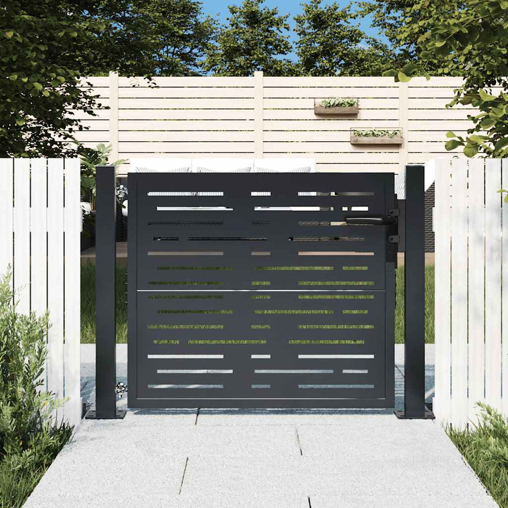 vidaXL Portail de jardin anthracite 100x75 cm acier design carré
