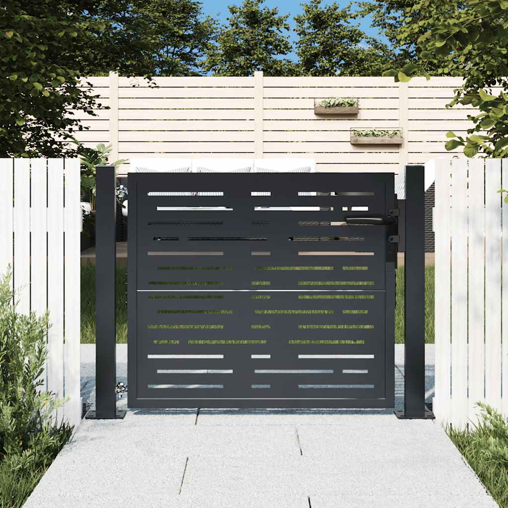 Gartentor Anthrazit 100x75 cm Stahl Quadratisches Design