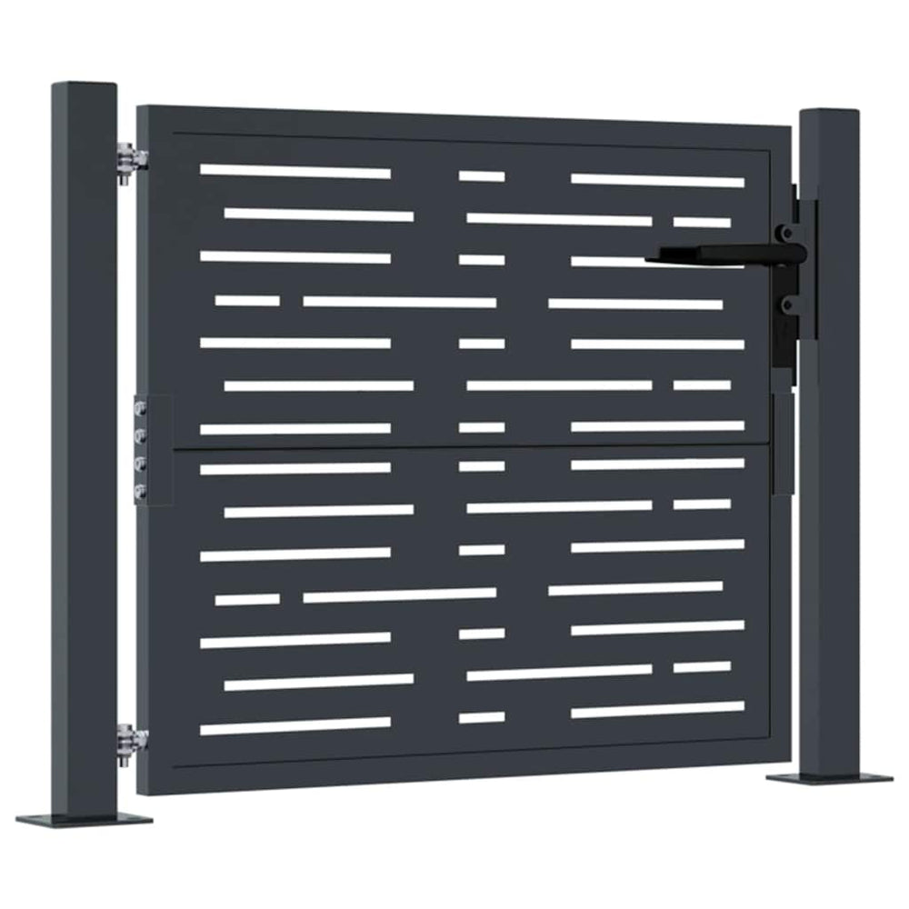 vidaXL Portail de Jardin Anthracite 100x100 cm Acier Conception Carrée