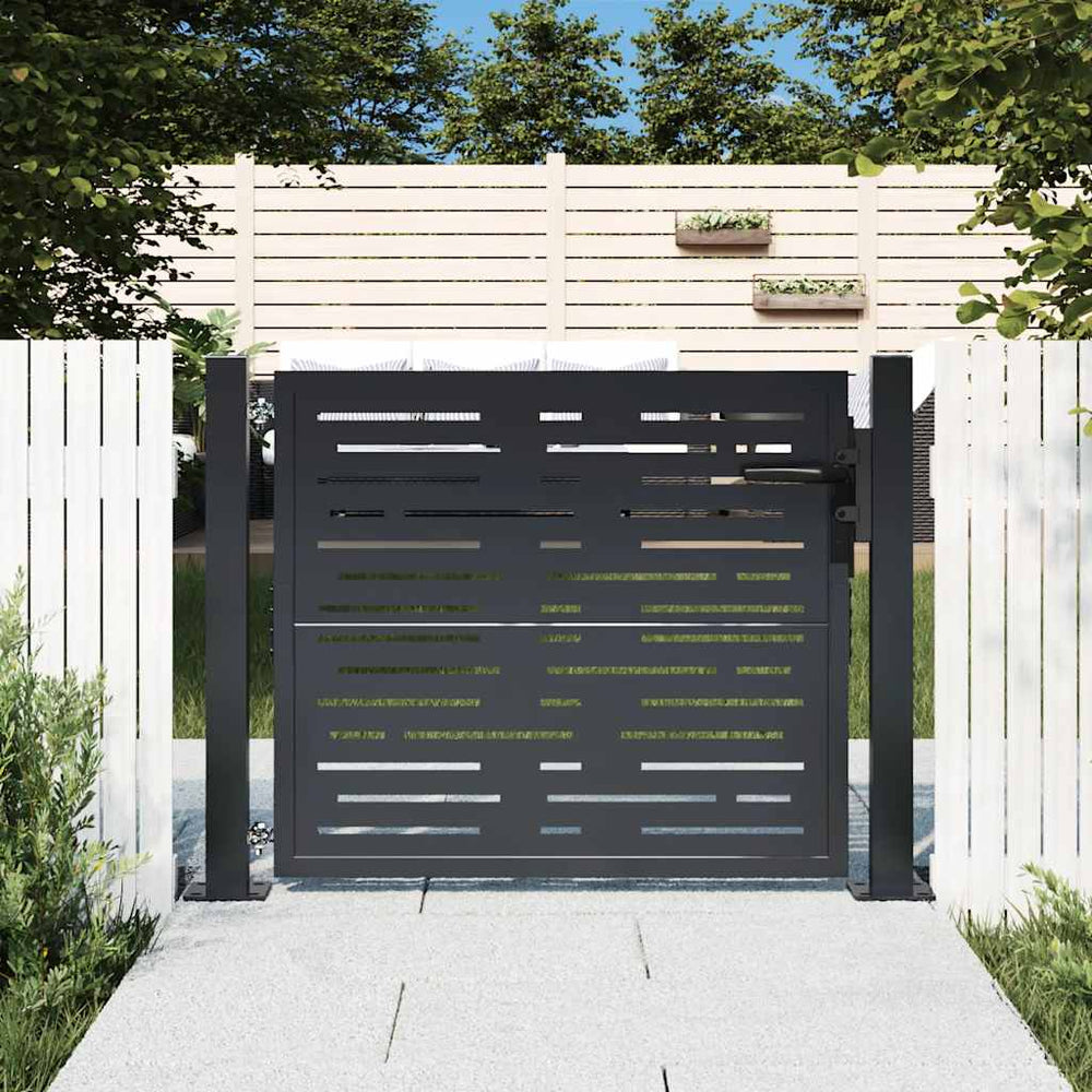 vidaXL Portail de Jardin Anthracite 100x100 cm Acier Conception Carrée