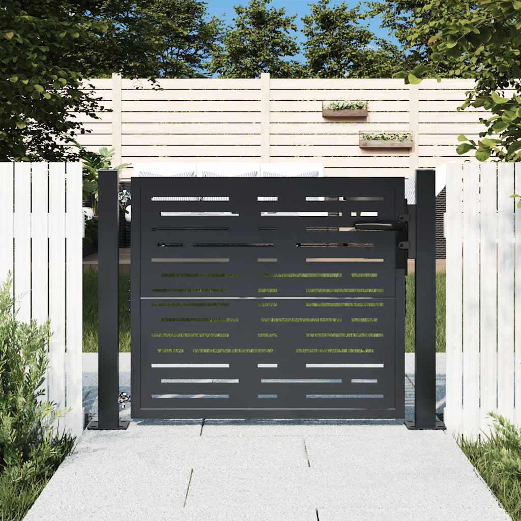 Gartentor Anthrazit 100x100 cm Stahl Quadratisches Design