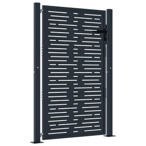 Gartentor Anthrazit 100x125 cm Stahl Quadratisches Design