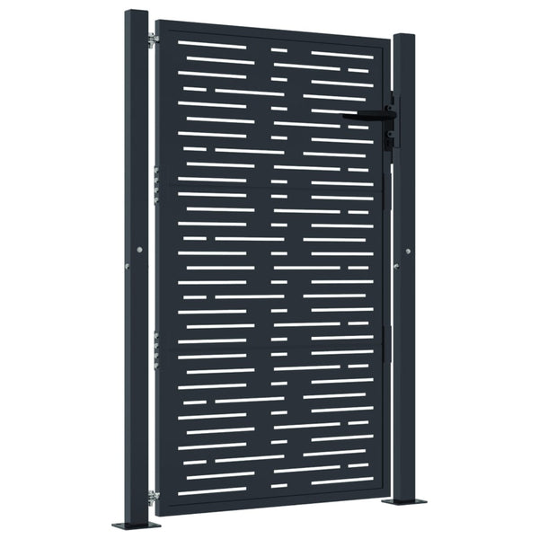 Gartentor Anthrazit 100x125 cm Stahl Quadratisches Design