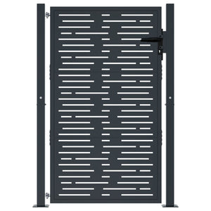 Gartentor Anthrazit 100x125 cm Stahl Quadratisches Design