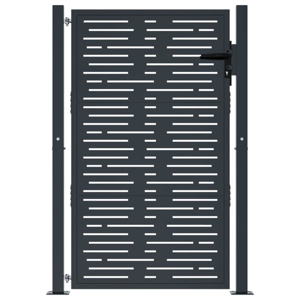 Gartentor Anthrazit 100x125 cm Stahl Quadratisches Design