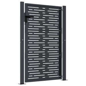 Gartentor Anthrazit 100x125 cm Stahl Quadratisches Design