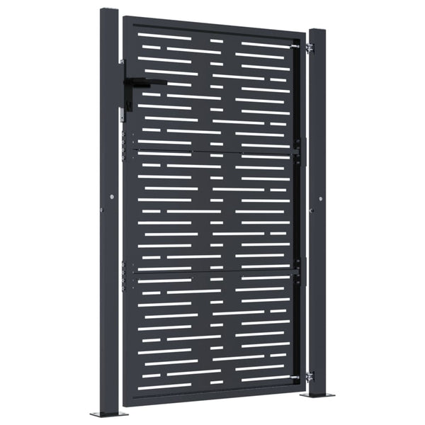 Gartentor Anthrazit 100x125 cm Stahl Quadratisches Design