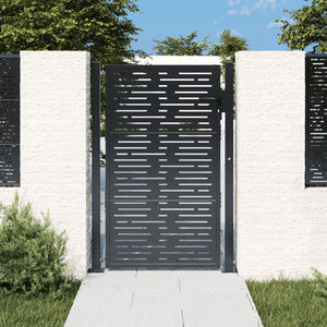 Gartentor Anthrazit 100x125 cm Stahl Quadratisches Design