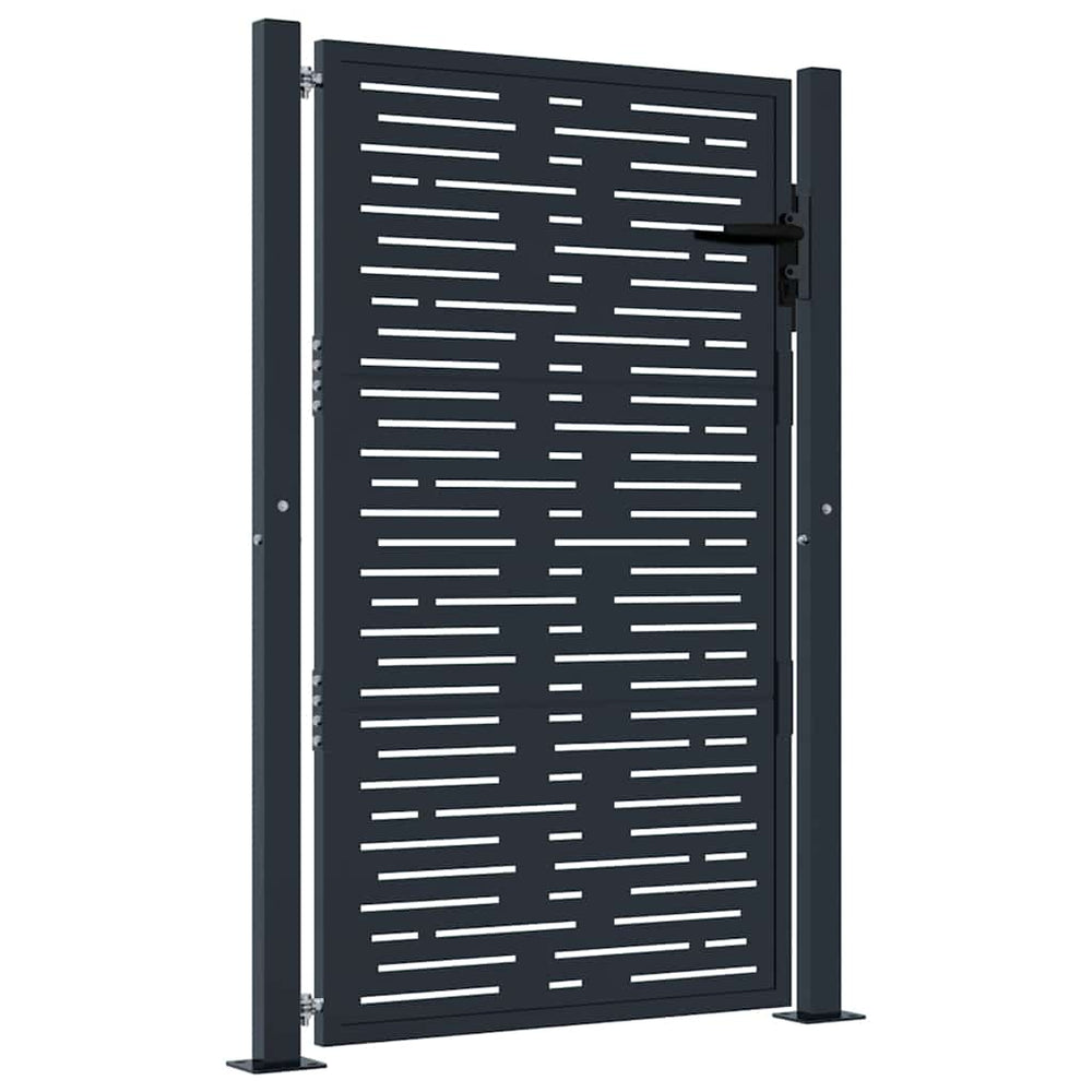 vidaXL Portail de jardin anthracite 100x150 cm acier design carré