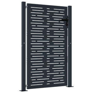 Gartentor Anthrazit 100x150 cm Stahl Quadratisches Design