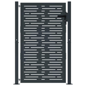 Gartentor Anthrazit 100x150 cm Stahl Quadratisches Design