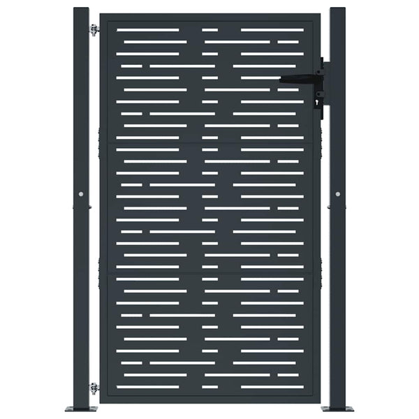 Gartentor Anthrazit 100x150 cm Stahl Quadratisches Design