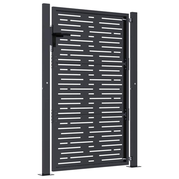 Gartentor Anthrazit 100x150 cm Stahl Quadratisches Design