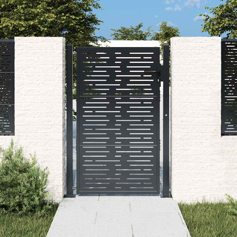 vidaXL Portail de jardin anthracite 100x150 cm acier design carré