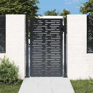Gartentor Anthrazit 100x150 cm Stahl Quadratisches Design