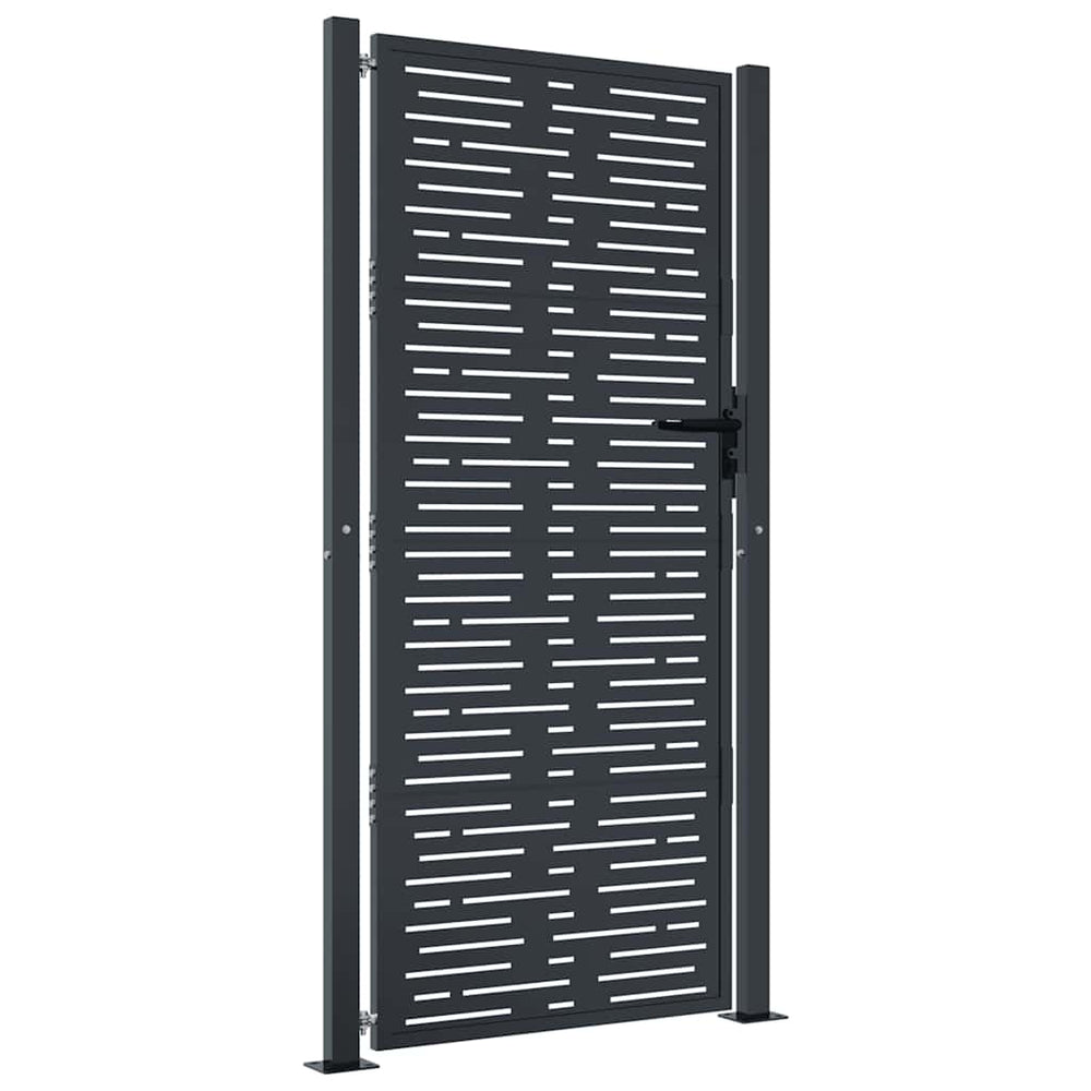 vidaXL Portail de jardin anthracite 100x175 cm Acier Design carré