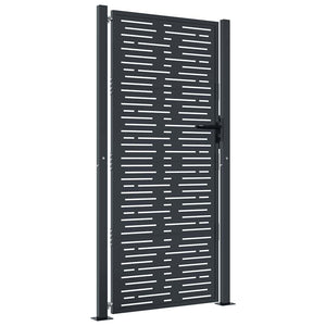 Gartentor Anthrazit 100x175 cm Stahl Quadratisches Design