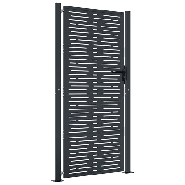 Gartentor Anthrazit 100x175 cm Stahl Quadratisches Design