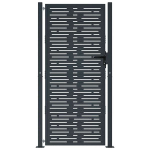 Gartentor Anthrazit 100x175 cm Stahl Quadratisches Design