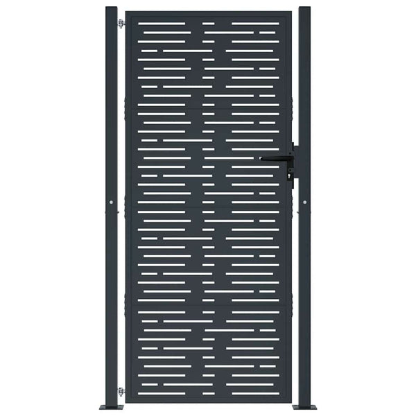Gartentor Anthrazit 100x175 cm Stahl Quadratisches Design