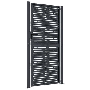 Gartentor Anthrazit 100x175 cm Stahl Quadratisches Design