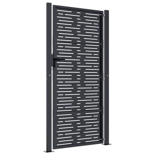 Gartentor Anthrazit 100x175 cm Stahl Quadratisches Design