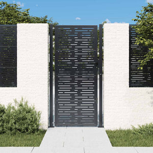 Gartentor Anthrazit 100x175 cm Stahl Quadratisches Design