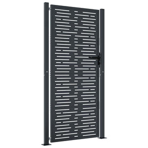 Gartentor Anthrazit 100x200 cm Stahl Quadratisches Design
